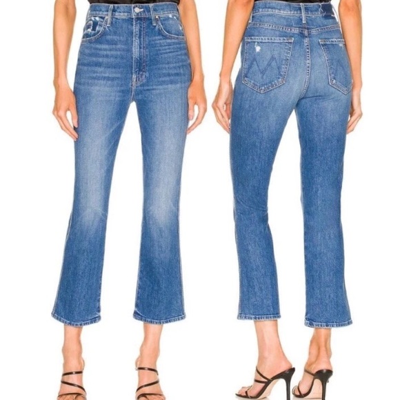 Mother Superior High Waisted Smokin Double Ankle Jeans In Broken Record - Picture 1 of 15